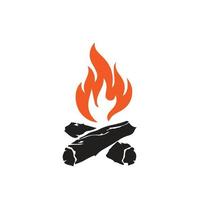 camp brennendes lagerfeuer mit flamme für campingdesign oder t-shirt-druck