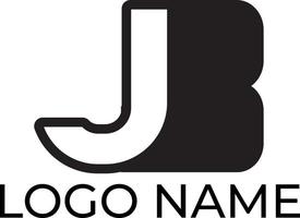 J B monogram initialer modern minimalistisk logotyp fri vektor