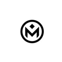 m alfabet brev initialer monogram logotyp proffs vektor