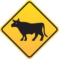 Verkehrswarnzeichen, um auf Rinder zu achten. vektor