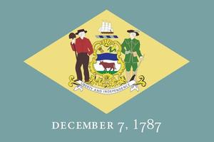 das Delaware-Flag ist korrekt zugeordnet vektor
