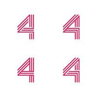 siffra 4 enkel logotyp ikon design mall element vektor