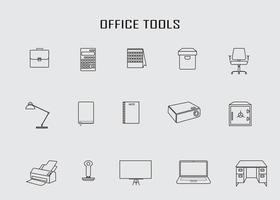 Office-Tools setzen Symbolstrich für Webdesign vektor