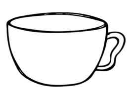 nette tasse tee- oder kaffeeillustration. einfache Becher-Cliparts. gemütliches heimgekritzel vektor