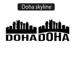 doha stad horisont silhuett vektor illustration