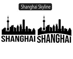 shanghai city skyline silhouette vektorillustration vektor
