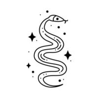 magisches Boho-Schlangensymbol. Zigeunerheiliges Element und Zeichen im Boho-Stil. vektor