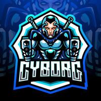 cyborgmaskot. esport-logotypdesign vektor