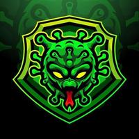 Corona-Virus-Esport-Logo-Maskottchen-Design vektor