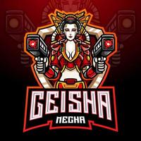 geisha mecha esport logo maskottchen design vektor