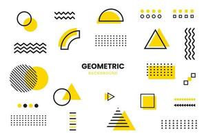 schwarzer und gelber geometrischer hintergrund. minimales Cover-Template-Design für das Web. moderner abstrakter Hintergrund mit geometrischen Formen und Linien. vektor