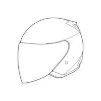Vorlage Helm halbes Gesicht, Strichzeichnung Helmvektorillustration, Strichzeichnungsvektor, Helmvektor vektor
