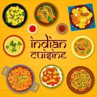 indisk kök restaurang meny omslag mall vektor