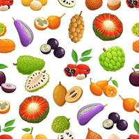 tecknad serie tropisk frukt sömlös mönster bakgrund vektor