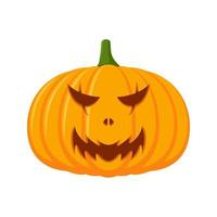 halloween pumpa isolerat på vit bakgrund vektor