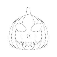 halloween pumpa spårande kalkylblad för barn vektor