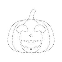 Halloween-Kürbis-Tracing-Arbeitsblatt für Kinder vektor