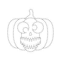 halloween pumpa spårande kalkylblad för barn vektor
