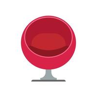 ägg stol röd möbel design interiör illustration. fåtölj vektor ikon samtida dekoration stil. möblering boll