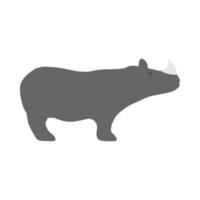 noshörning stor natur endangered form vektor ikon sida se. djur- afrika vilda djur och växter silhuett gräsätande däggdjur