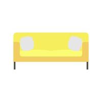Haussofa. bequeme couch, minimalistische moderne sofas bequem inländisch. klassisches luxuswohnungsmöbel-innendekorsofa mit kissen. flache Vektor isoliert Abbildung Symbol