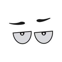 Comic-Augen-Cartoon-Vektor-Illustration Ausdruckszeichen-Symbol. Gesicht Emotion Element Symbol Spaß. süße und fröhliche Augenbrauen-Humor-Look-Person. Augapfel Emoticon aussehende Kunst isoliert weißes und menschliches Zeichen vektor