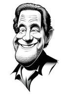 komisk karikatyrer av Lycklig gammal man vektor