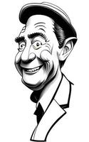 komisk karikatyrer av Lycklig gammal man vektor