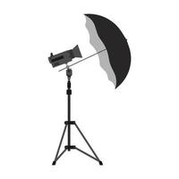 fotografie kamera regenschirm vektor ausrüstung illustration symbol. digitales Blitzfoto-Lichtstudio-Stativkarte isoliertes Objektiv. symbol film profi technik scheinwerfer reflektor lampe shot. Werkzeugkasten