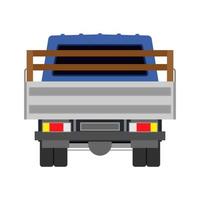 lastbil vektor ikon tillbaka se bil. leverans isolerat lastbil frakt transport. frakt fordon skåpbil kommersiell. platt industri logistisk bil