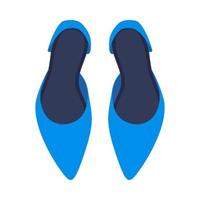 High Heel blau schöne Fußschuhe tragen. feminine trendige modeaccessoires flache draufsicht. Liebe sexy langes Modell Vektorsymbol oben vektor