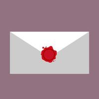 vax stämpel brev symbol korrespondens tömma täta röd. vektor ikon meddelande konfidentiell garanti post