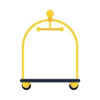 hotell vagn gyllene vektor ikon service bagage reception väska. resa rum motell företag galge. personal fall möbel