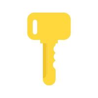 nyckel säkerhet vektor ikon dörr. hus låsa och säker Hem skydd. metall tecken Integritet säkra. guld silhuett isolerat vit och form företag tillgång. enkel gul verktyg för hänglås och skinande tecken