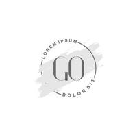 initial go minimalistisches logo mit pinsel, initial logo für unterschrift, hochzeit, mode, schönheit und salon. vektor