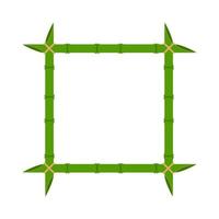 grüner bambus rahmen vektor holz design illustration natur isoliert weiß. leerer Randbambusrahmenschablonenstab mit Seilstiel. raumdekorationselement für textfeld tropisches randholz
