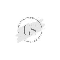 anfängliches gs-minimalistisches logo mit pinsel, anfängliches logo für unterschrift, hochzeit, mode, schönheit und salon. vektor