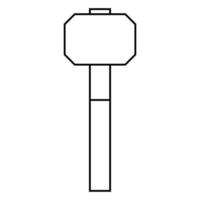 hammer industrie werkzeug ausrüstung vektor symbol umriss illustration. isoliert weiß reparatur bau stahl hardware linie dünn