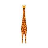 giraff däggdjur vektor ikon främre se. djur- karaktär söt brun safari symbol. afrika gul gräsätande