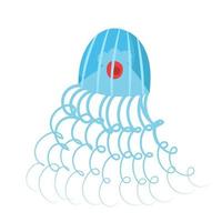 qualle cartoon isoliert meduse und biologie qualle. Meeres- und Wasserlebewesen-Tiervektorillustration. bunte exotische Unterwasserwelt mit Tentakel und Meeresnaturikone vektor