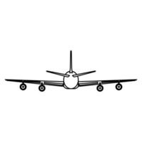 Flugzeugreise-Vektorsymbol-Illustration Transportumriss. Flugzeugsymbol und Fliegenflugzeug transportieren isolierte weiße Linie dünn vektor