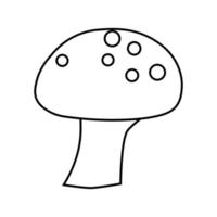 Pilz-Vektor-Illustration-Symbol Pilz Gliederung. natur kunst pflanze isoliert weiß und wald design gekritzel symbol linie dünn vektor