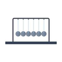 Newton Cradle-Ball-Balance-Vektor-Symbol. pendelbewegung physik kugel aktion schwerkraft. flaches bildungspiktogramm vektor