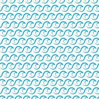 blå hav och hav vågor enkel sömlös mönster vektor