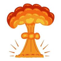 kärn explosion. bild av ett explosion i de form av en svamp för serier och anime. tecknad serie. vektor illustration