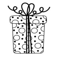 Gekritzelaufkleber mit Geschenkbox für jeden Anlass. Weihnachten, Geburtstag, Valentinstag, Frauentag, Muttertag und andere. vektor