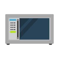 Mikrowellenkochgerät mit Ofenvektor-Küchenillustration. ausrüstung mikrowellentechnologie gerät zum kochen von lebensmitteln. modernes elektronisches Haushaltsgerät. Abtauen Heimwerkzeug inländisch vektor