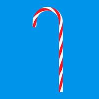 Zuckerstange leckeres Dessert Weihnachten Vektor-Snack-Symbol. roter Pfefferminz-Süßstreifen-Stick. lollipop spiralförmiges flaches lebensmittelkonfekt vektor
