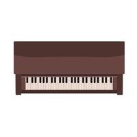 braunes Klavier-Draufsicht-Vektorsymbol. Musikschlüssel klassisches Instrument. retro-ausrüstung cartoon unterhaltung zeichen vektor