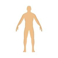 mann person vektor cartoon illustration menschlicher charakter. Stehende Silhouette männliche flache Pose. Piktogramm der Vorderansicht des Körpers